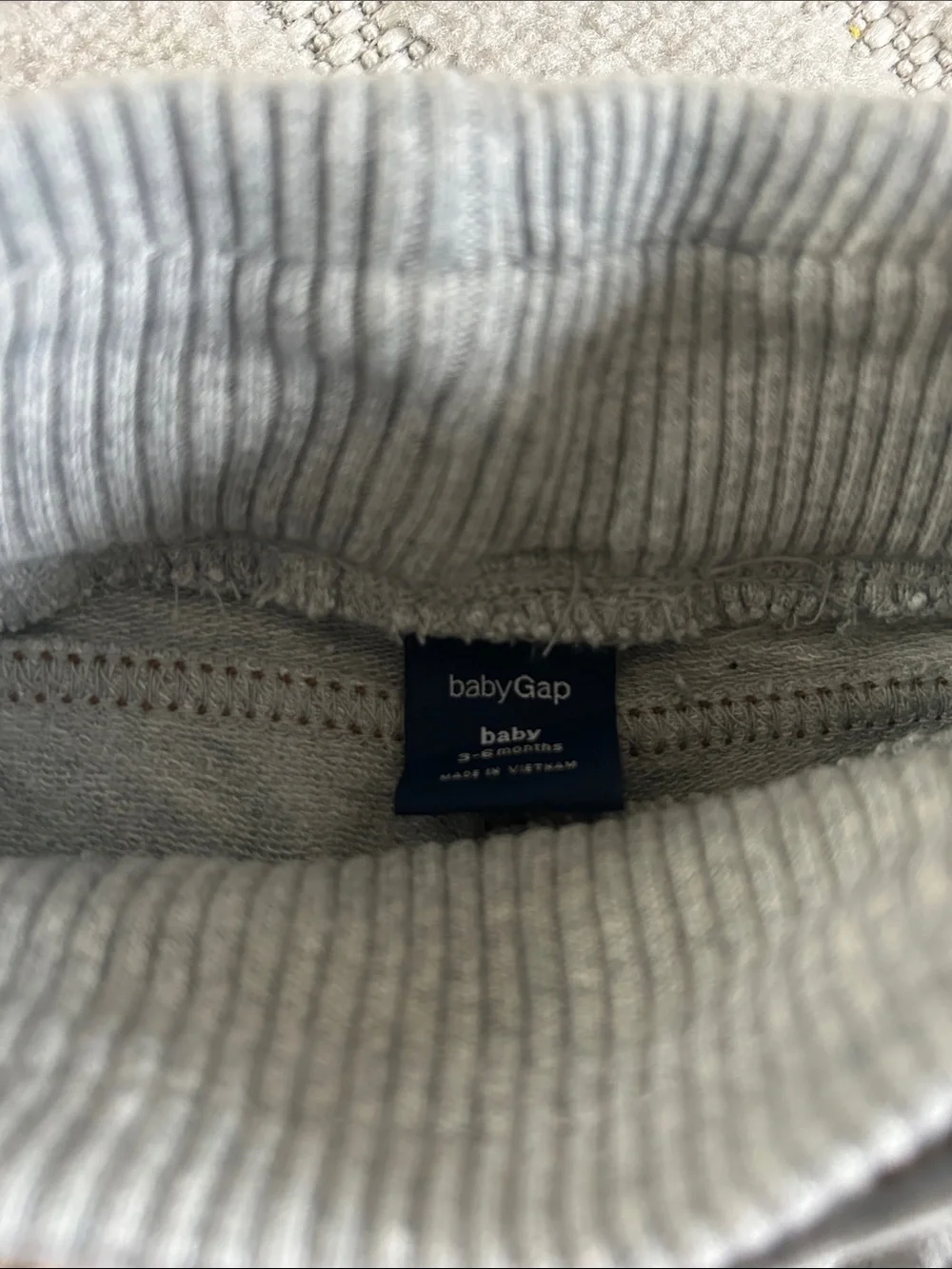 GAP Light Grey Rib-Knit Jogger Pants for Kids